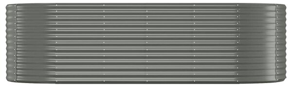 VidaXL Ζαρντινιέρα Γκρι 249x100x68 εκ. Ατσάλι με Ηλεκτρ. Βαφή Πούδρας