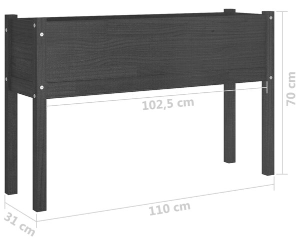 VidaXL Ζαρντινιέρες 2 τεμ. Μαύρο 110 x 31 x 70 εκ. Μασίφ Ξύλο Πεύκου