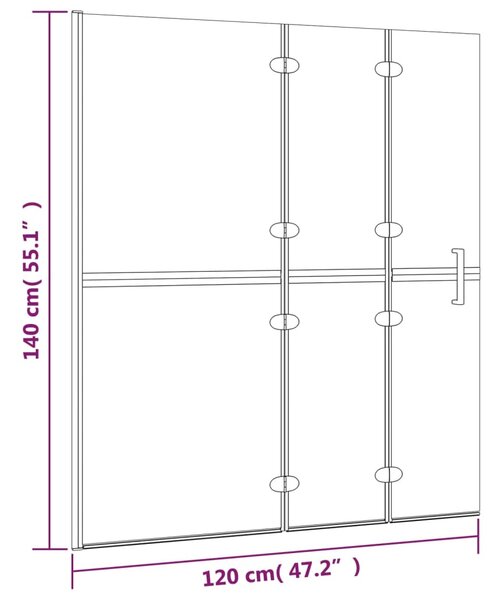 VidaXL Καμπίνα Μπανιέρας Πτυσσόμενη Λευκή 120 x 140 εκ. από ESG