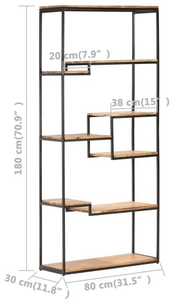 VidaXL Βιβλιοθήκη 80 x 30 x 180 εκ. Μασίφ Ξύλο Ακακίας