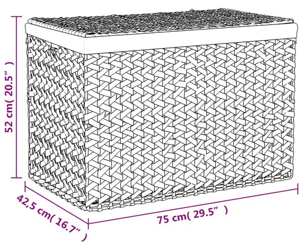 VidaXL Καλάθι Άπλυτων με 3 Τμήματα 75x42,5x52 εκ. από Υάκινθο Νερού