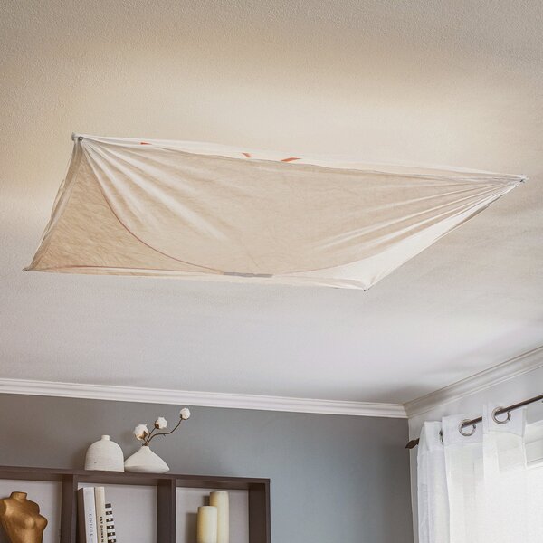 FLOS φωτιστικό οροφής Ariette 80 cm, ρυθμιζόμενος, Λευκό, Σαλόνι / τραπεζαρία, Ύφασμα / Κλωστοϋφαντουργία, σχεδιασμός, Γωνιακός τοίχος