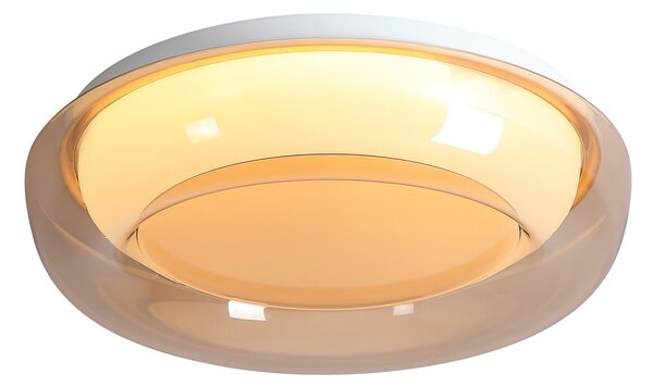 Searchlight Φωτιστικό οροφής LED Jude Flush, πορτοκαλί, Ø 30 cm, CCT, ρυθμιζόμενος, Καφέ / Σκουριάς, Σαλόνι / τραπεζαρία, Μέταλλο