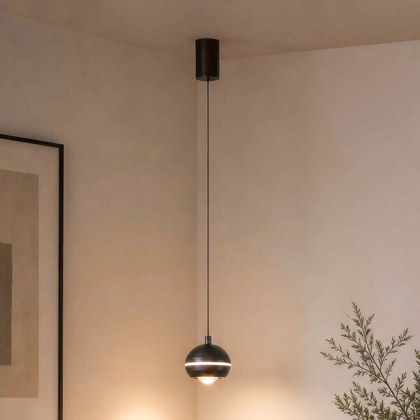Searchlight Κρεμαστό φωτιστικό LED Meteor, 1 λάμπα, μαύρο νικέλιο, μέταλλο, CCT, ρυθμιζόμενος, Γκρι, Σαλόνι / τραπεζαρία, Μέταλλο, σύγχρονο