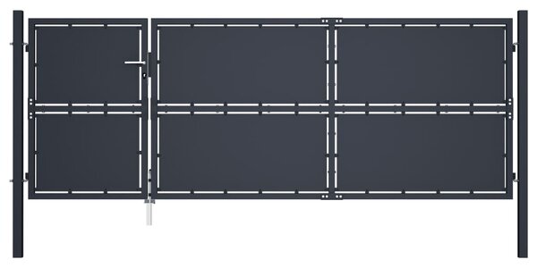 VidaXL Πόρτα Περίφραξης Κήπου Ανθρακί 350 x 125 εκ. Ατσάλινη