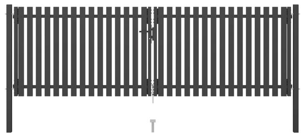 VidaXL Πόρτα Περίφραξης Κήπου Ανθρακί 4 x 1,5 μ. Ατσάλινη