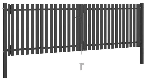 VidaXL Πόρτα Περίφραξης Κήπου Ανθρακί 4 x 1,5 μ. Ατσάλινη