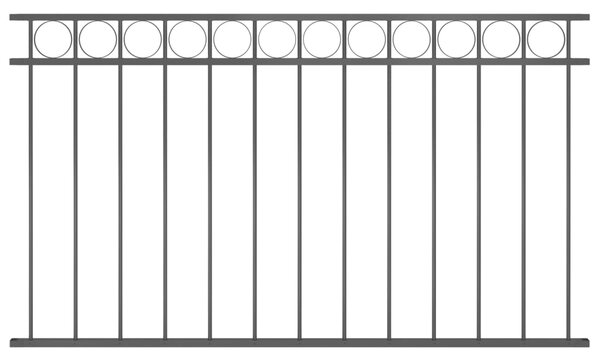VidaXL Πάνελ Περίφραξης Μαύρο 1,7 x 0,8 μ. Ατσάλινο