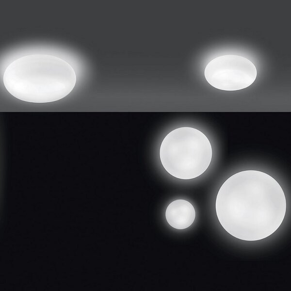 Artemide Itka γυάλινη απλή λάμπα τοίχου IP65 Ø 20 cm, ρυθμιζόμενος, Λευκό, Σαλόνι / τραπεζαρία, Γυαλί, σύγχρονο