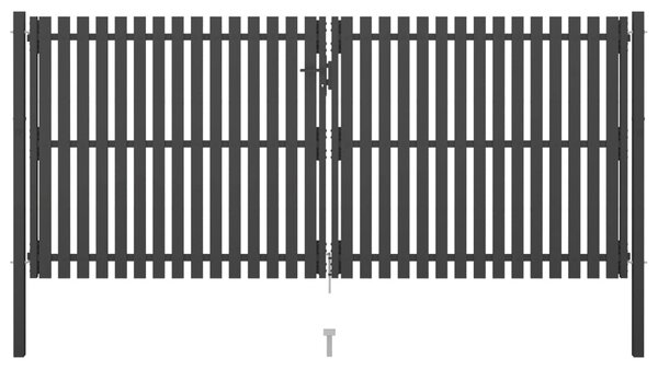 VidaXL Πόρτα Περίφραξης Κήπου Ανθρακί 4 x 2 μ. Ατσάλινη