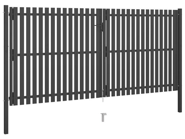 VidaXL Πόρτα Περίφραξης Κήπου Ανθρακί 4 x 2,25 μ. Ατσάλινη