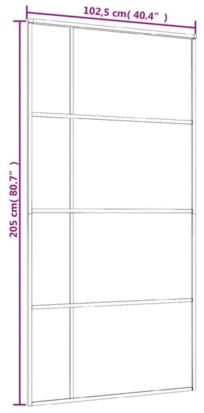 VidaXL Συρόμενη Πόρτα Λευκή Αμμοβολή 102,5x205 εκ. Γυαλί ESG/Αλουμίνιο