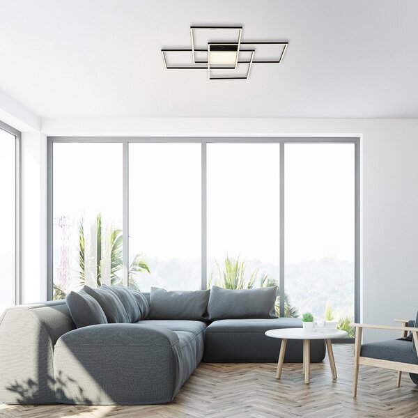 Q-Smart-Home Paul Neuhaus Q-ASMIN LED φωτιστικό οροφής, 80 x cm, ρυθμιζόμενος, Μαύρο, Σαλόνι / τραπεζαρία, Πλαστικό, σύγχρονο