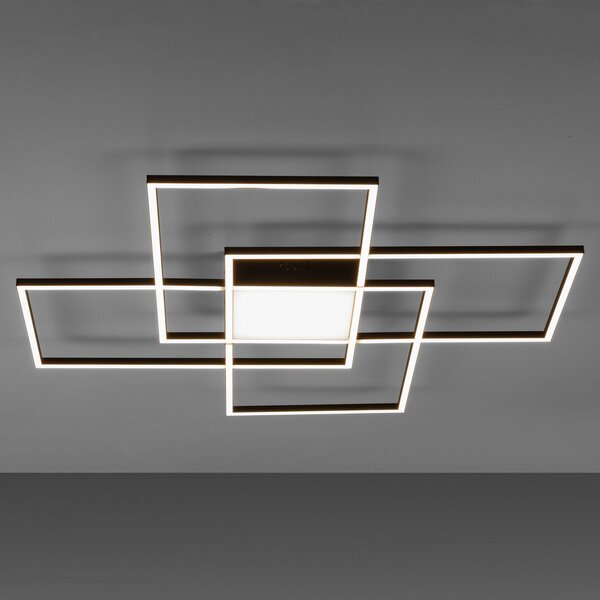 Q-Smart-Home Paul Neuhaus Q-ASMIN LED φωτιστικό οροφής, 80 x cm, ρυθμιζόμενος, Μαύρο, Σαλόνι / τραπεζαρία, Πλαστικό, σύγχρονο