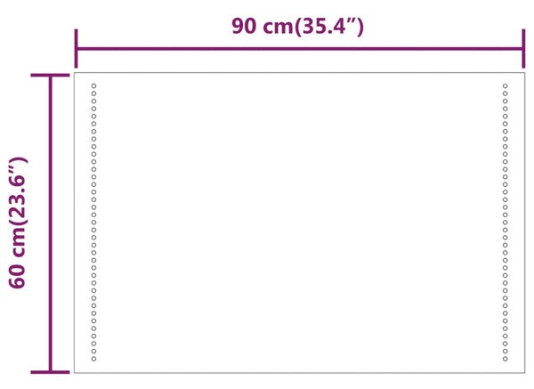 VidaXL Καθρέφτης Μπάνιου με LED 90x60 εκ