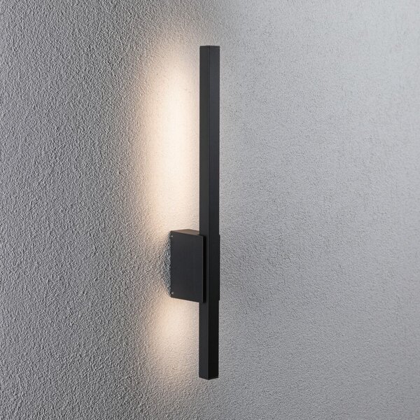 Paulmann Stan LED φωτιστικό τοίχου εξωτερικού χώρου 60 cm, Μαύρο, Μέταλλο, σύγχρονο