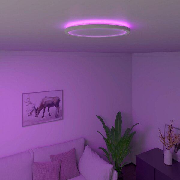 Calex Φωτιστικό οροφής Smart Halo LED, Ø 29,2 cm, ρυθμιζόμενος, Λευκό, Σαλόνι / τραπεζαρία, Πλαστικό, σύγχρονο
