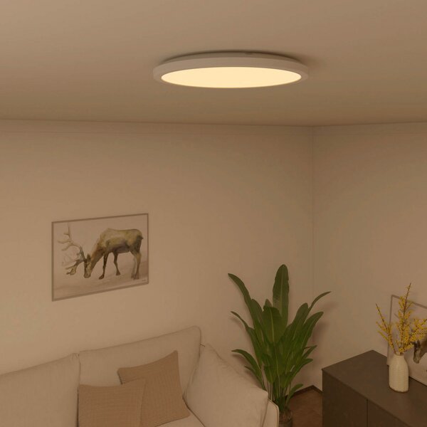 Calex Φωτιστικό οροφής Smart Halo LED, Ø 29,2 cm, ρυθμιζόμενος, Λευκό, Σαλόνι / τραπεζαρία, Πλαστικό, σύγχρονο