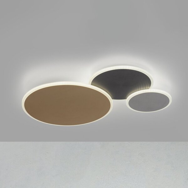 Q-Smart-Home Paul Neuhaus Q-Piato LED φωτιστικό οροφής, τρίφωτο, ρυθμιζόμενος, Πολύχρωμο, Σαλόνι / τραπεζαρία, Μέταλλο, σύγχρονο, Οροφή πολλαπλής φλόγας