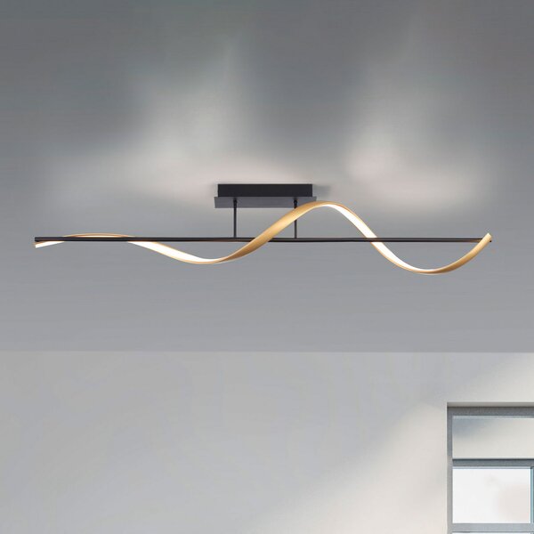 Q-Smart-Home Paul Neuhaus Q-Swing φωτιστικό οροφής ανθρακί / ορείχαλκο, ρυθμιζόμενος, Μαύρο, Σαλόνι / τραπεζαρία, Μέταλλο, σύγχρονο