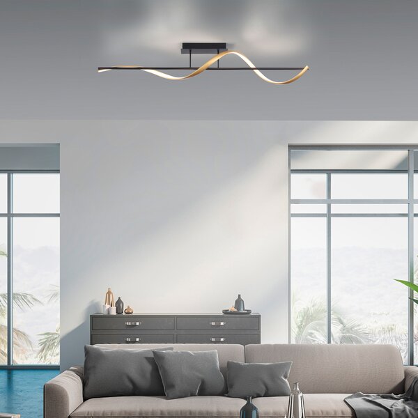 Q-Smart-Home Paul Neuhaus Q-Swing φωτιστικό οροφής ανθρακί / ορείχαλκο, ρυθμιζόμενος, Μαύρο, Σαλόνι / τραπεζαρία, Μέταλλο, σύγχρονο