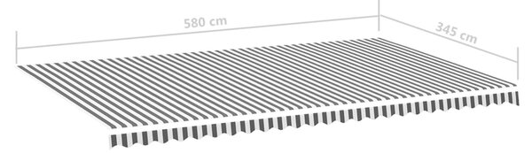 VidaXL Τεντόπανο Ανταλλακτικό Ανθρακί / Λευκό 6 x 3,5 μ