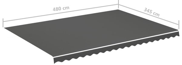 VidaXL Τεντόπανο Ανταλλακτικό Ανθρακί 5 x 3,5 μ