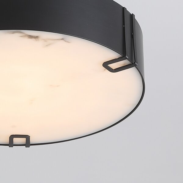 Searchlight Φωτιστικό οροφής LED Marmo, μαύρο, μέταλλο, IP44, 3.000 K, ρυθμιζόμενος, Μαύρο, Μπάνιο, Μέταλλο