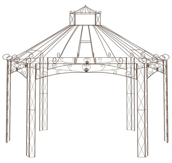 VidaXL Κιόσκι Κήπου Αντικέ Καφέ 558 x 350 x 408 εκ. Σιδερένιο