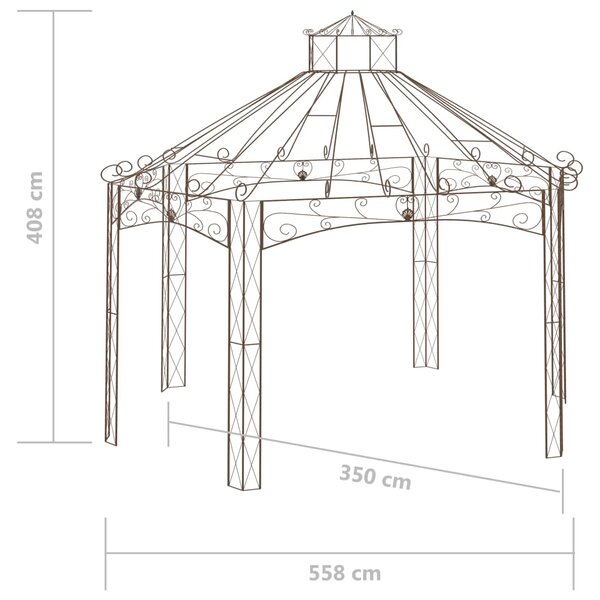 VidaXL Κιόσκι Κήπου Αντικέ Καφέ 558 x 350 x 408 εκ. Σιδερένιο