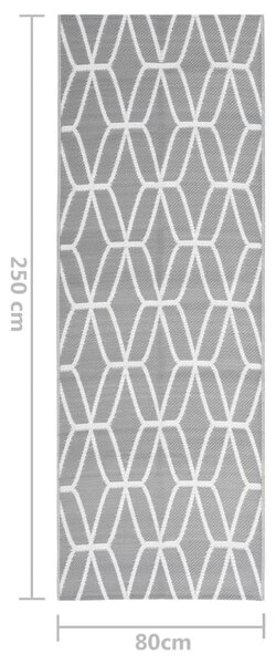 VidaXL Χαλί Εξωτερικού Χώρου Γκρι 80 x 250 εκ. από Πολυπροπυλένιο