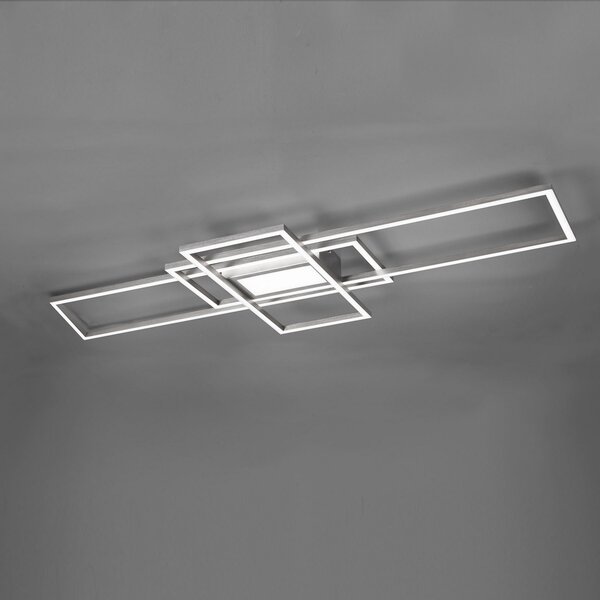 Trio Lighting Φωτιστικό οροφής Irvine LED 3.000-6.500 K, ματ νικέλιο, ρυθμιζόμενος, Γκρι, Σαλόνι / τραπεζαρία, Μέταλλο, σύγχρονο