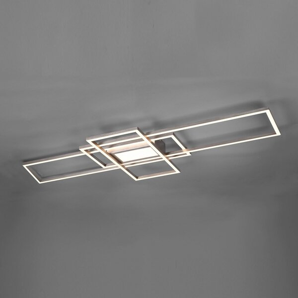 Trio Lighting Φωτιστικό οροφής Irvine LED 3.000-6.500 K, ματ νικέλιο, ρυθμιζόμενος, Γκρι, Σαλόνι / τραπεζαρία, Μέταλλο, σύγχρονο