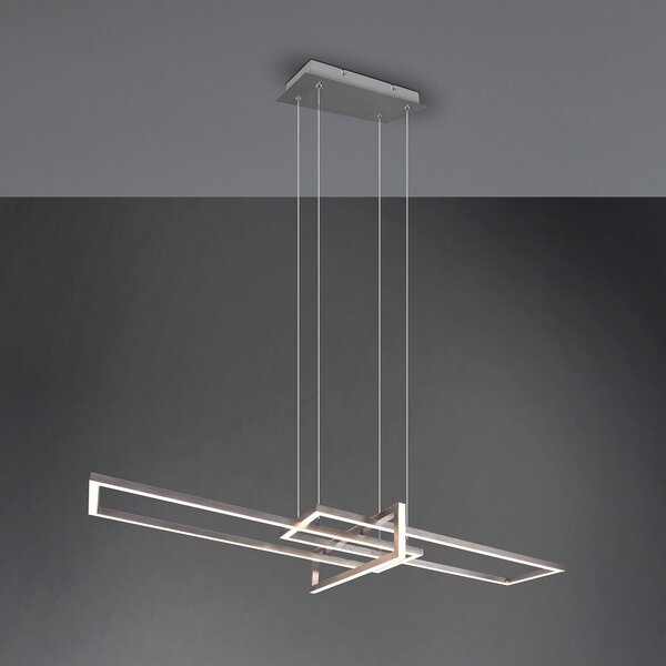 Trio Lighting Κρεμαστό φωτιστικό LED Salinas, 3.000 K, ματ νικέλιο, ρυθμιζόμενος, Γκρι, Σαλόνι / τραπεζαρία, Μέταλλο, σύγχρονο