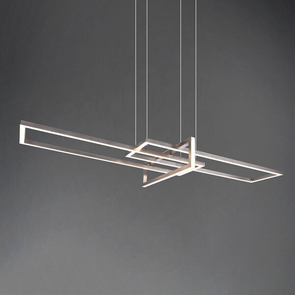 Trio Lighting Κρεμαστό φωτιστικό LED Salinas, 3.000 K, ματ νικέλιο, ρυθμιζόμενος, Γκρι, Σαλόνι / τραπεζαρία, Μέταλλο, σύγχρονο
