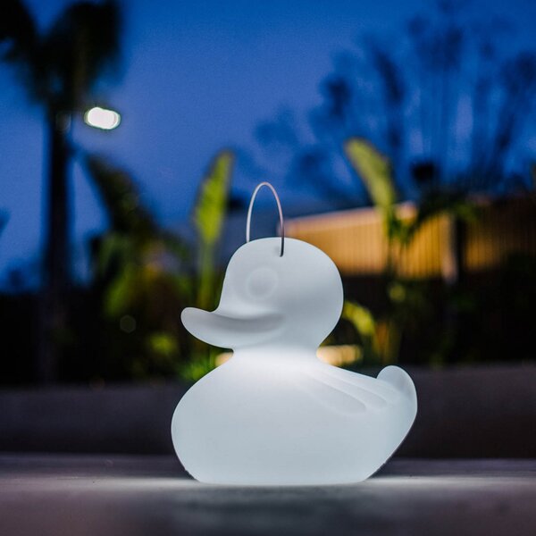 Goodnight Light LED φωτιστικό σχεδιασμού DUCK-DUCK XL για εξωτερικούς χώρους σε λευκό χρώμα, ρυθμιζόμενος, Λευκό, Πλαστικό, σχεδιασμός