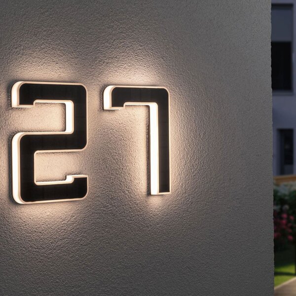 Paulmann LED ηλιακό σπίτι νούμερο 2, Μαύρο, Πλαστικό, σύγχρονο