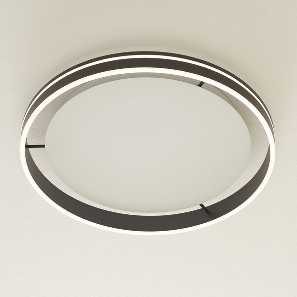 Q-Smart-Home Paul Neuhaus Q-VITO LED φωτιστικό οροφής 59cm ανθρακί, ρυθμιζόμενος, Μαύρο, Σαλόνι / τραπεζαρία, Μέταλλο, σύγχρονο