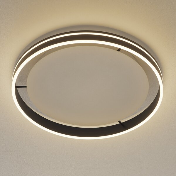 Q-Smart-Home Paul Neuhaus Q-VITO LED φωτιστικό οροφής 59cm ανθρακί, ρυθμιζόμενος, Μαύρο, Σαλόνι / τραπεζαρία, Μέταλλο, σύγχρονο
