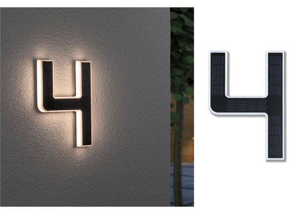 Paulmann LED ηλιακό σπίτι νούμερο 4, Μαύρο, Πλαστικό, σύγχρονο