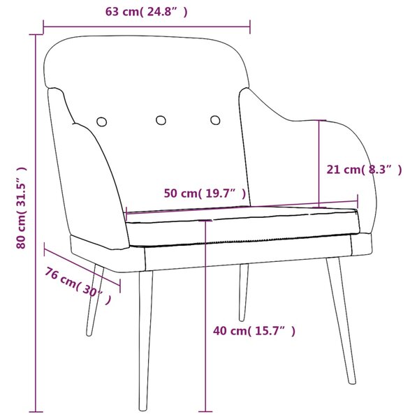 VidaXL Πολυθρόνα Σκούρο Πράσινο 63 x 76 x 80 εκ. Υφασμάτινη