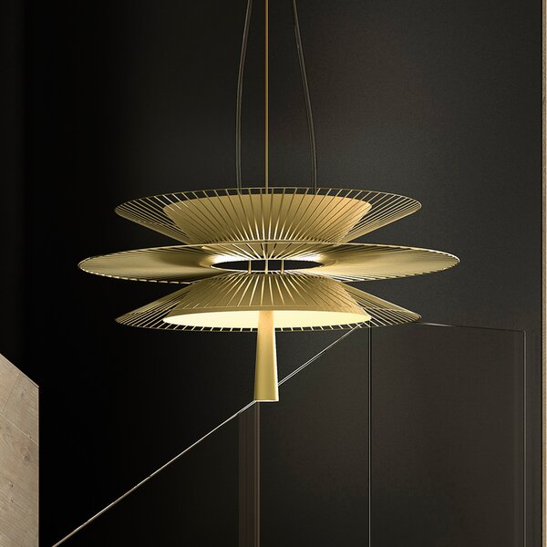 Forestier Gravity 2 κρεμαστό φωτιστικό Ø68cm κρεμ, Χρυσό / Ορείχαλκου, Κουζίνα, Μέταλλο, σχεδιασμός