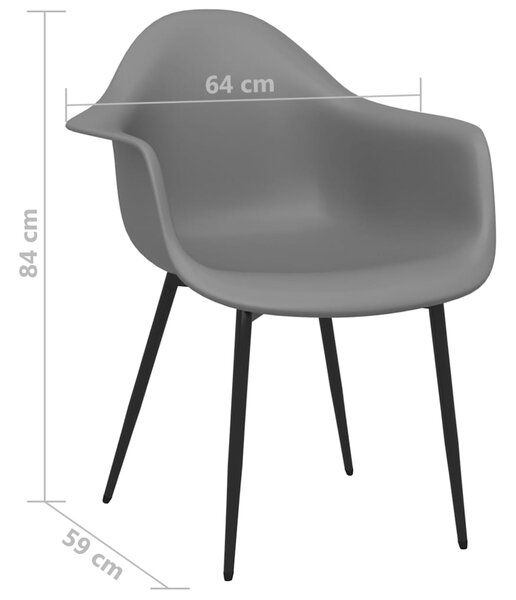 VidaXL Καρέκλες Τραπεζαρίας 6 τεμ. Γκρι από Πολυπροπυλένιο