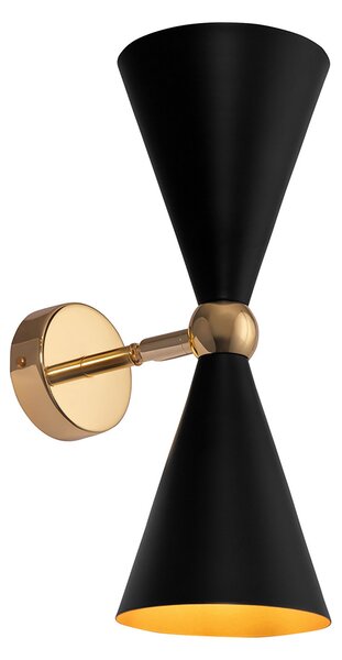 Maytoni Vesper φωτιστικό τοίχου 2-φωτο μαύρο/χρυσό, ρυθμιζόμενος, Μαύρο, Σαλόνι / τραπεζαρία, Μέταλλο, σύγχρονο