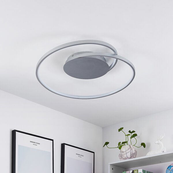 Lucande LED φωτιστικό οροφής Enesa, 63 cm, CCT, τηλεχειριστήριο, ρυθμιζόμενο, ρυθμιζόμενος, Μεταλλικό, υπνοδωμάτιο, Μέταλλο, σύγχρονο