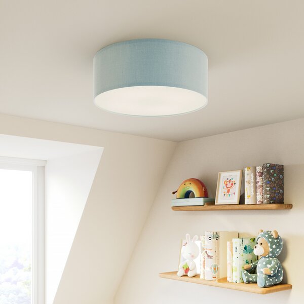 TK Lighting Φωτιστικό οροφής Rondo Kids, Ø 38 cm, μπλε, ρυθμιζόμενος, Μπλε, Παιδικό δωμάτιο, Ύφασμα / Κλωστοϋφαντουργία, σύγχρονο