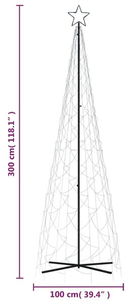 VidaXL Χριστουγεννιάτικο Δέντρο Κώνος 500 LED Μπλε 100 x 300 εκ