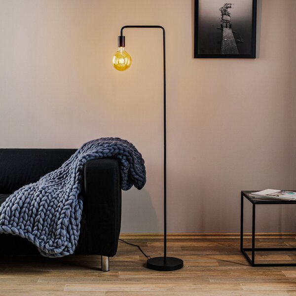 Trio Lighting Φωτιστικό δαπέδου Diallo χωρίς σκιά μαύρο ματ, Μαύρο, Σαλόνι / τραπεζαρία, Μέταλλο, σύγχρονο