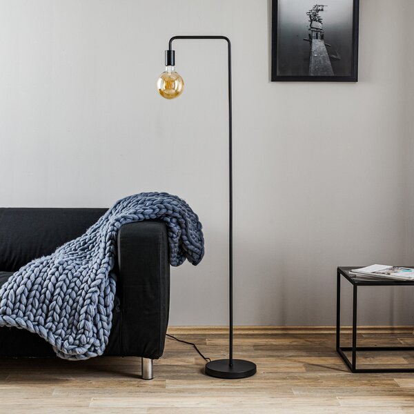Trio Lighting Φωτιστικό δαπέδου Diallo χωρίς σκιά μαύρο ματ, Μαύρο, Σαλόνι / τραπεζαρία, Μέταλλο, σύγχρονο