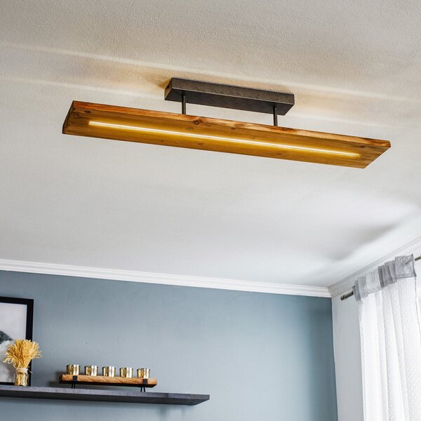 Trio Lighting Φωτιστικό οροφής Brad LED από ξύλο, ρυθμιζόμενος, Ξύλου, Σαλόνι / τραπεζαρία, Ξύλο, σύγχρονο